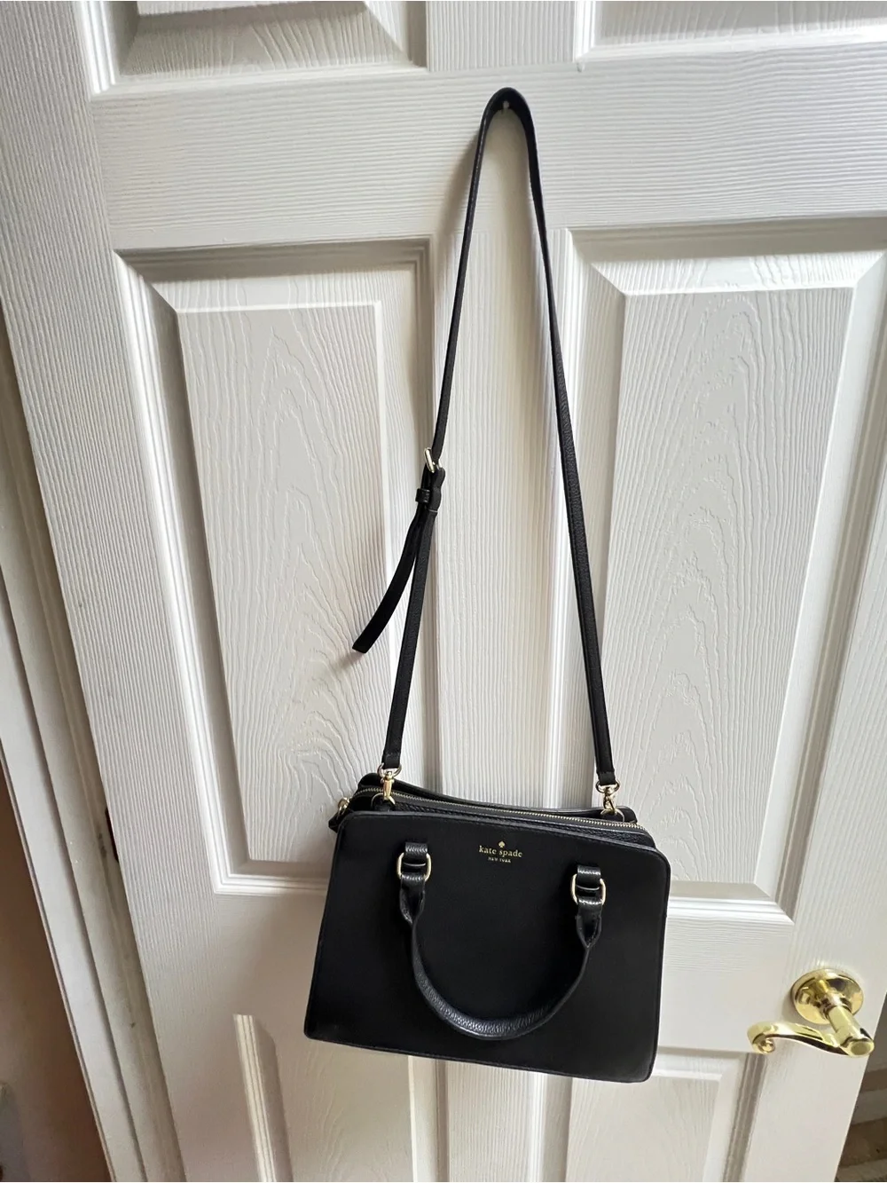 Black Kate Spade Black Pebbled Leather Purse